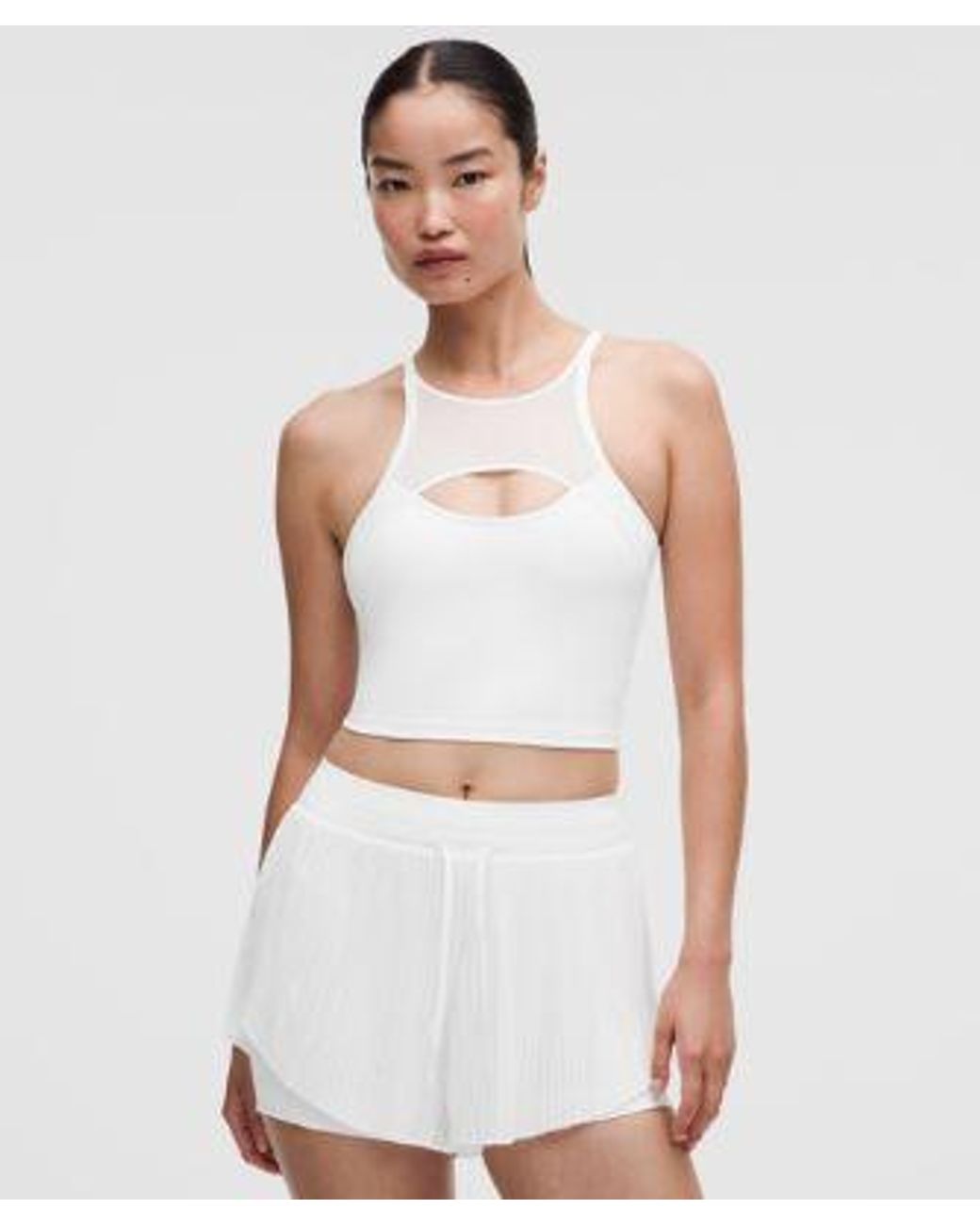 lululemon athletica White Ace Advantage Mesh-Panel Tennis Tank Top