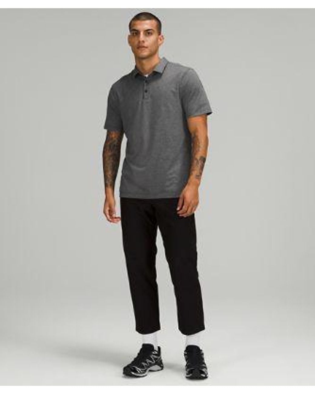 lululemon athletica Gray Evolution Short-Sleeve Polo Shirt for men