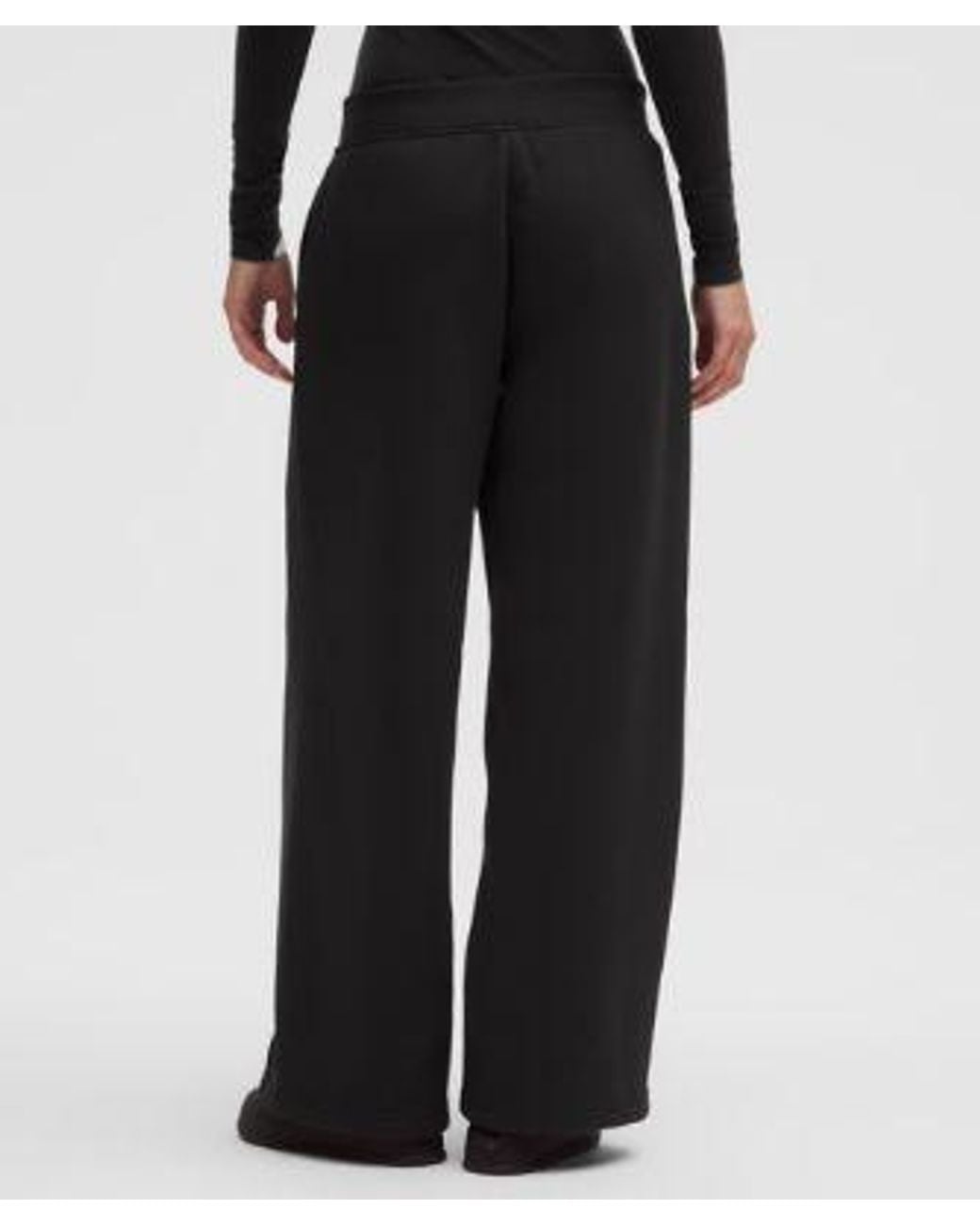 lululemon athletica Black – Big Cozy Ultra-Oversized Wide-Leg Pants Regular Wordmark – – Size Small