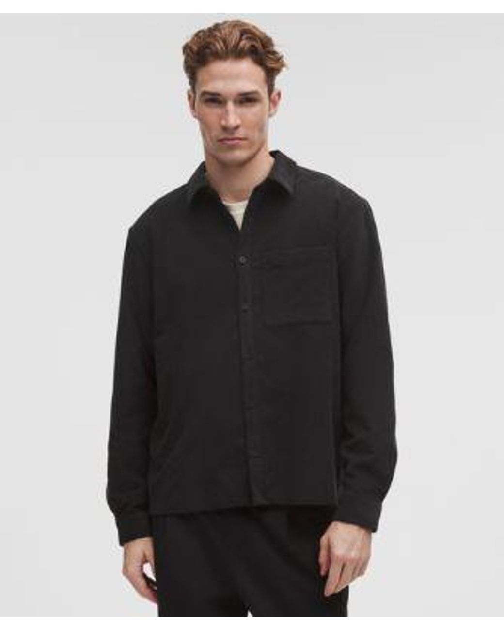 lululemon athletica Black Corduroy Relaxed-Fit Long-Sleeve Button-Up Shirt for men