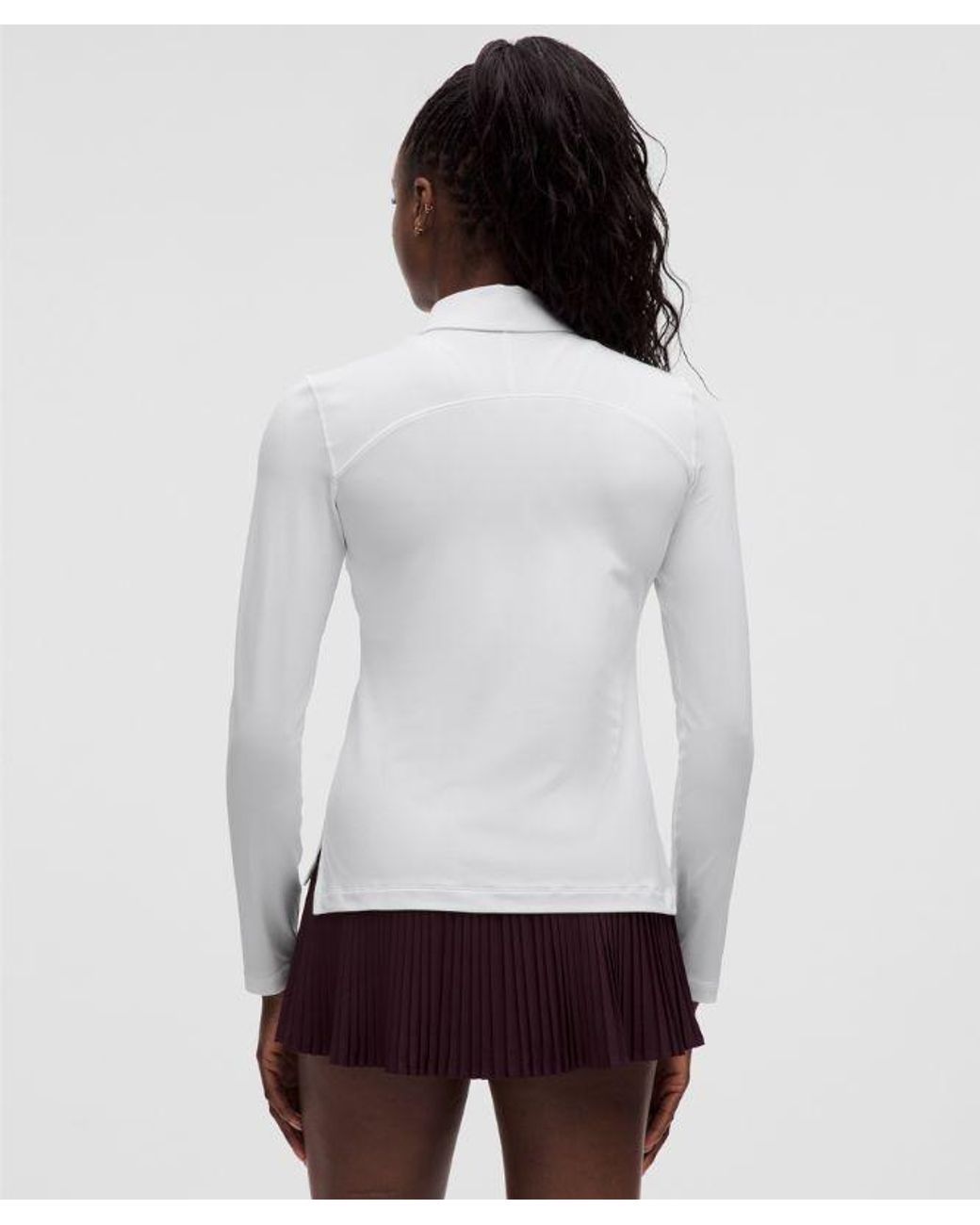 lululemon athletica White Quick-Dry Long-Sleeve Polo Shirt