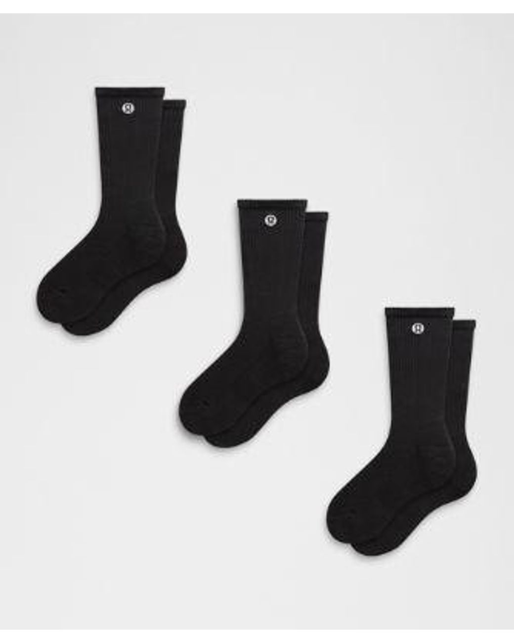 lululemon athletica Black Daily Essential Crew Socks