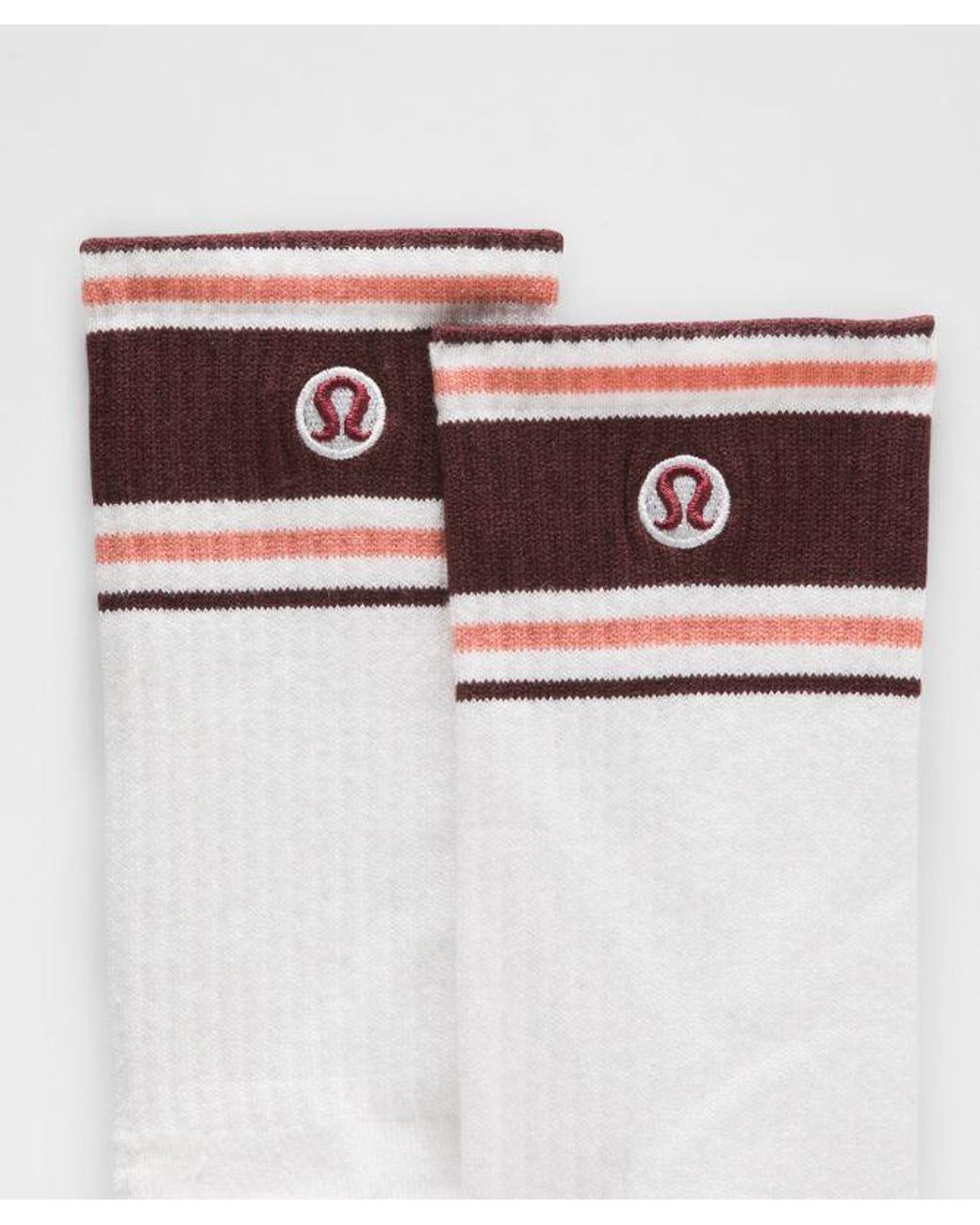lululemon athletica White – Daily Essential Crew Socks Retro Stripe – – Size Large
