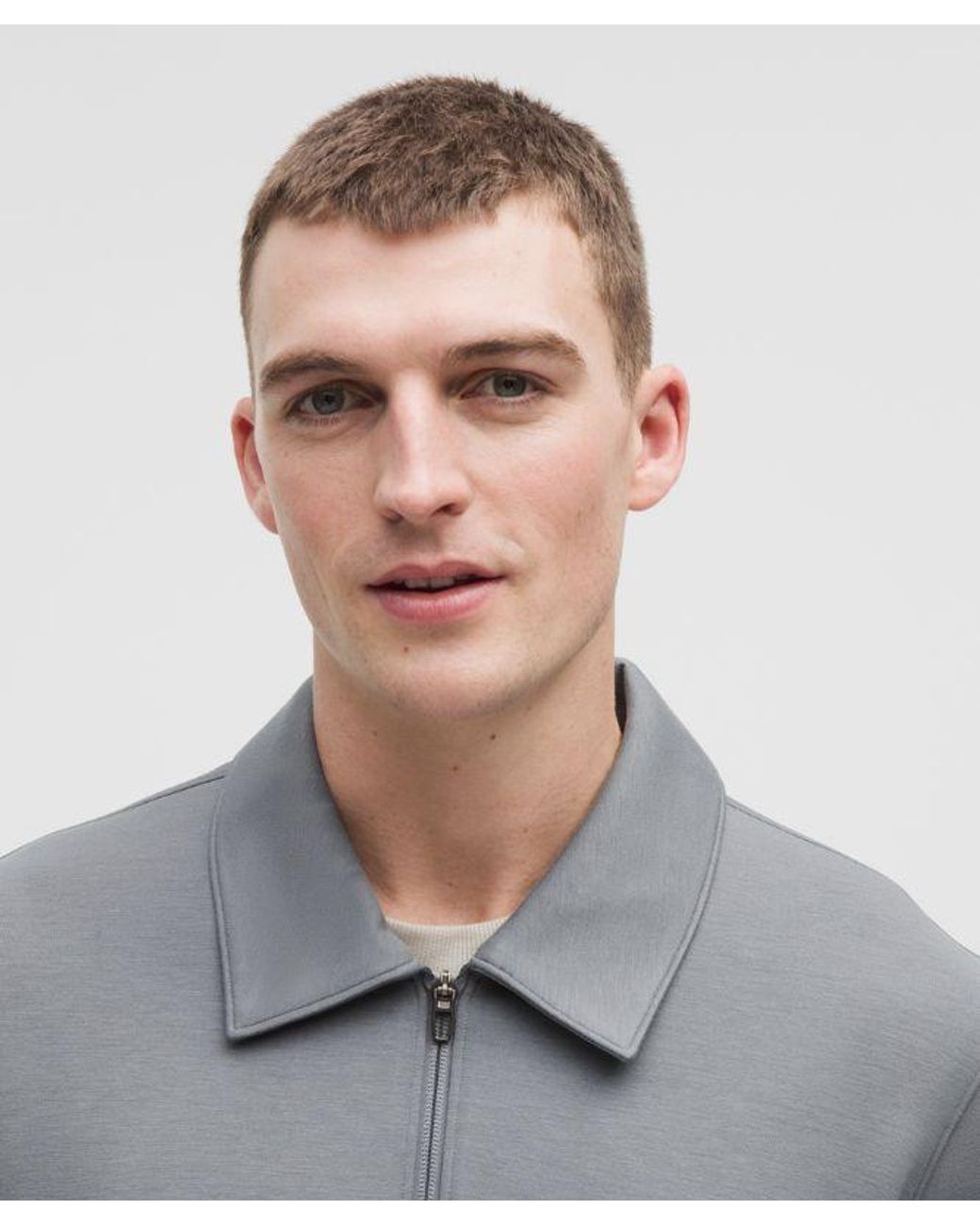 lululemon athletica Gray – Smooth Spacer Collared Full Zip Hoodie – – Size Large for men