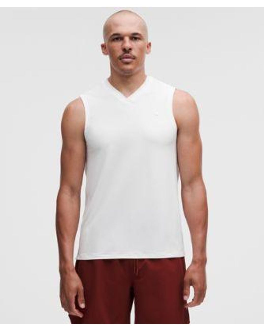 lululemon athletica White Mesh-Panelled Tennis Sleeveless Shirt for men