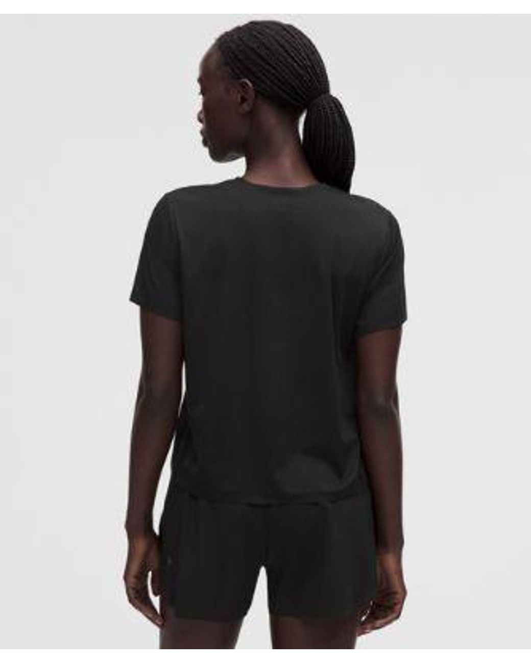 lululemon athletica Black – Fast And Free Short-Sleeve Shirt – – Size Large