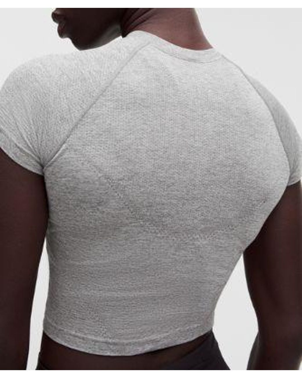 lululemon athletica Gray Swiftly Tech Cropped Short-Sleeve Shirt 2