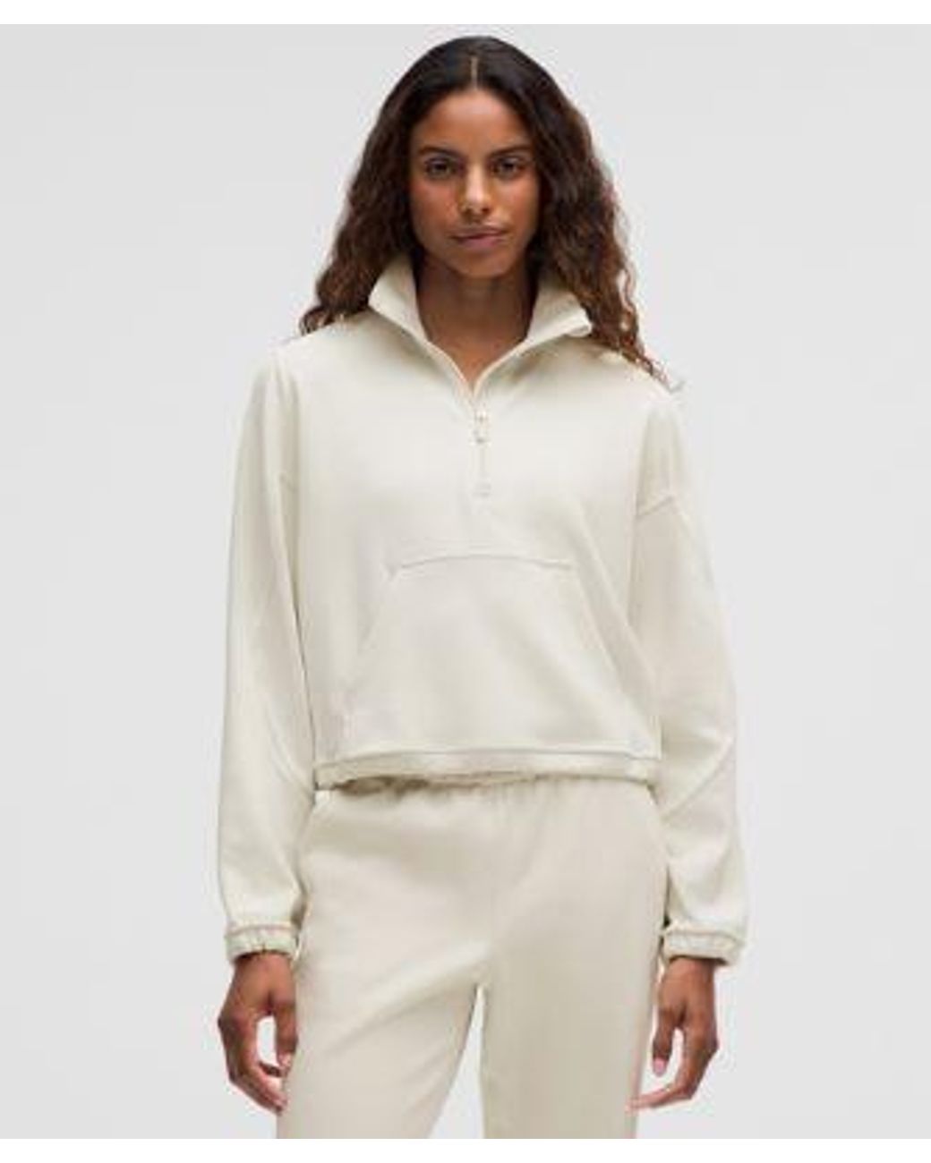 lululemon athletica Gray – Brushed Softstreme Half Zip Sweatshirt – – Size 14