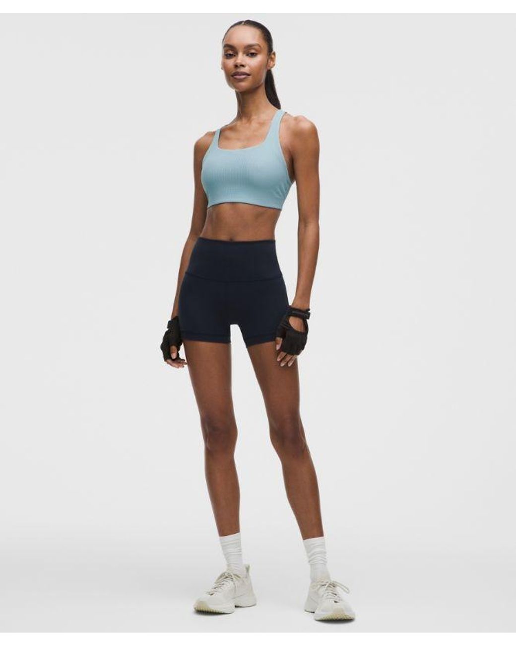 lululemon athletica Blue – All-Time Hero Ribbed Sports Bra Medium Support, B/C Cup – – Size Large