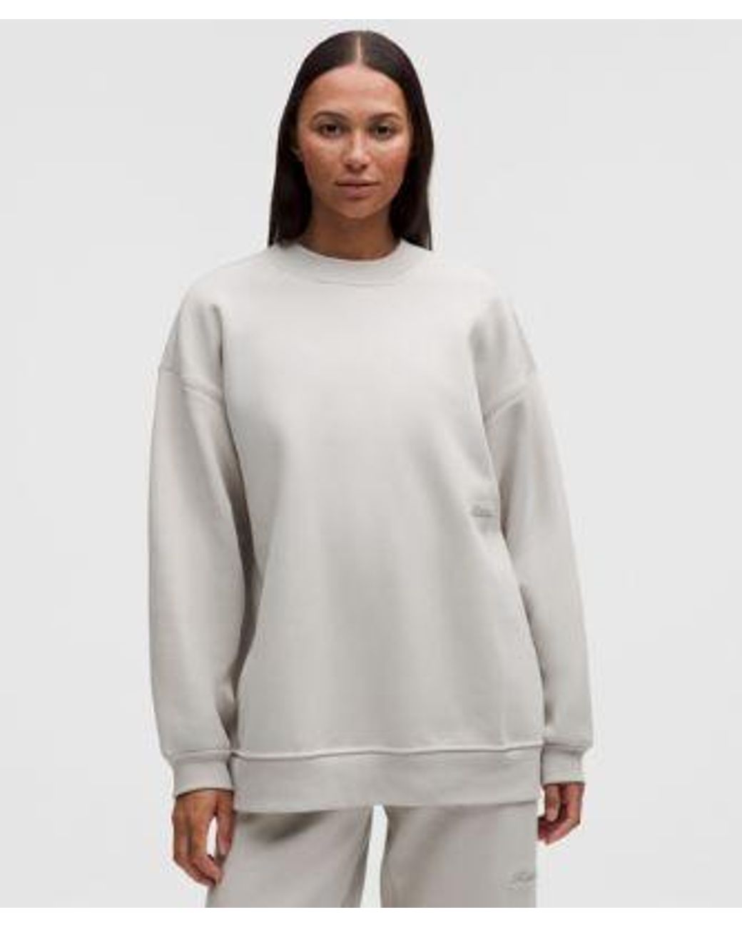 lululemon athletica Gray – Big Cozy Ultra-Oversized Crew Sweatshirt Wordmark – – Size Large
