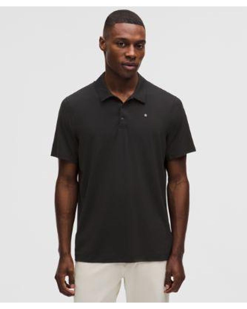 lululemon athletica Black – Logo Sport Polo Short-Sleeve – – Size Large for men