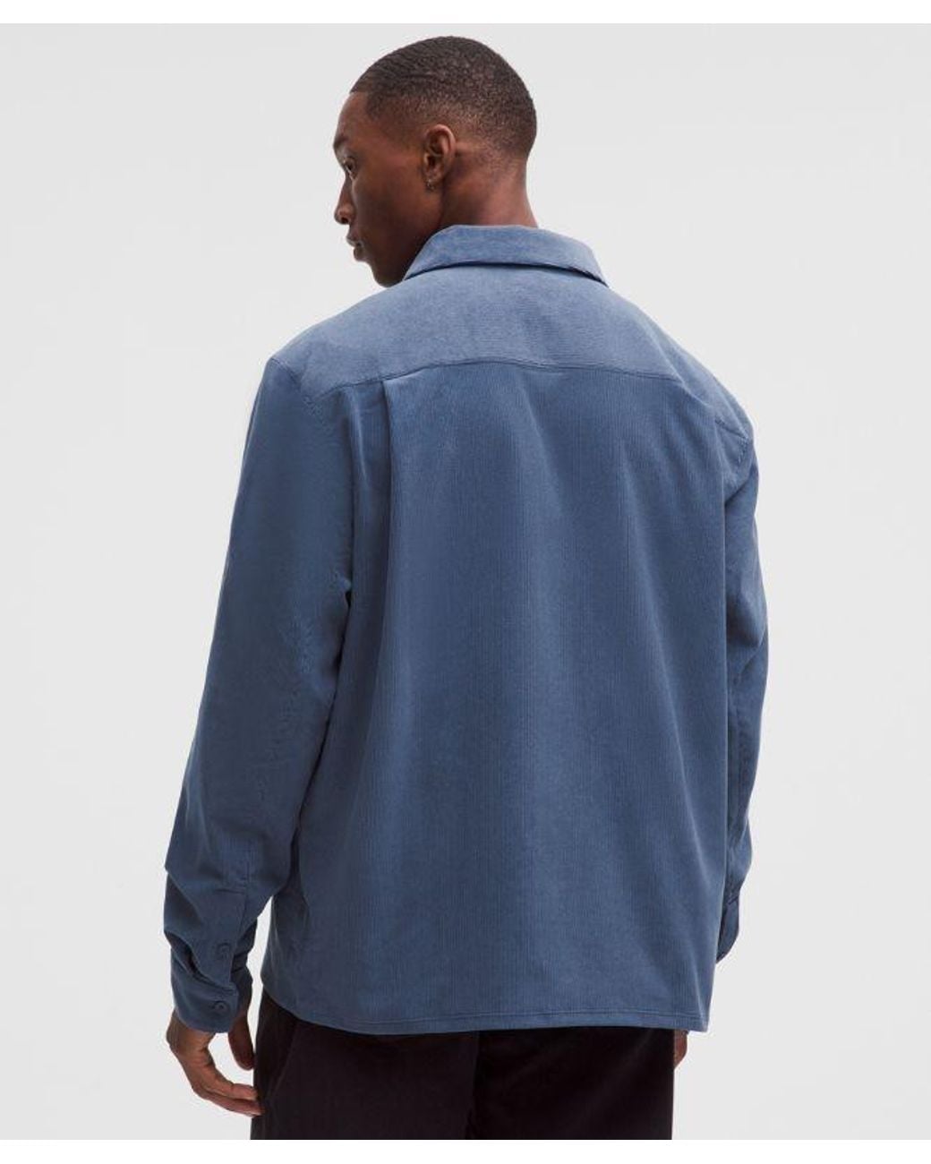 lululemon athletica Blue – Corduroy Relaxed-Fit Long-Sleeve Button-Up Shirt – – Size Small for men