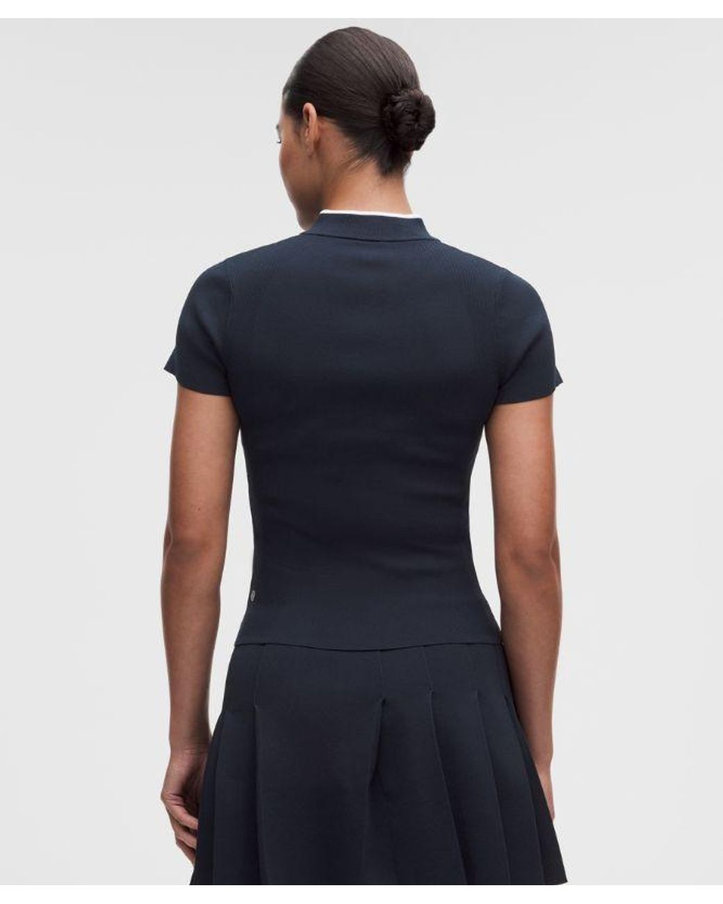 lululemon athletica Blue – Knit Golf Mockneck Short-Sleeve Shirt – – Size Large