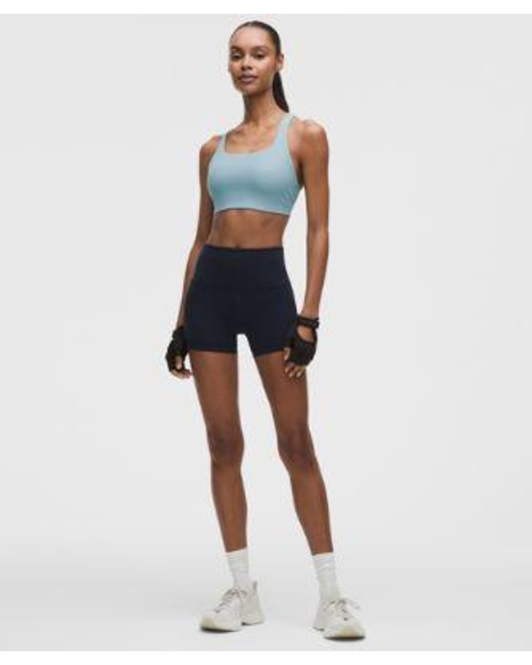 lululemon athletica Blue – All-Time Hero Ribbed Sports Bra Medium Support, B/C Cup – – Size Large