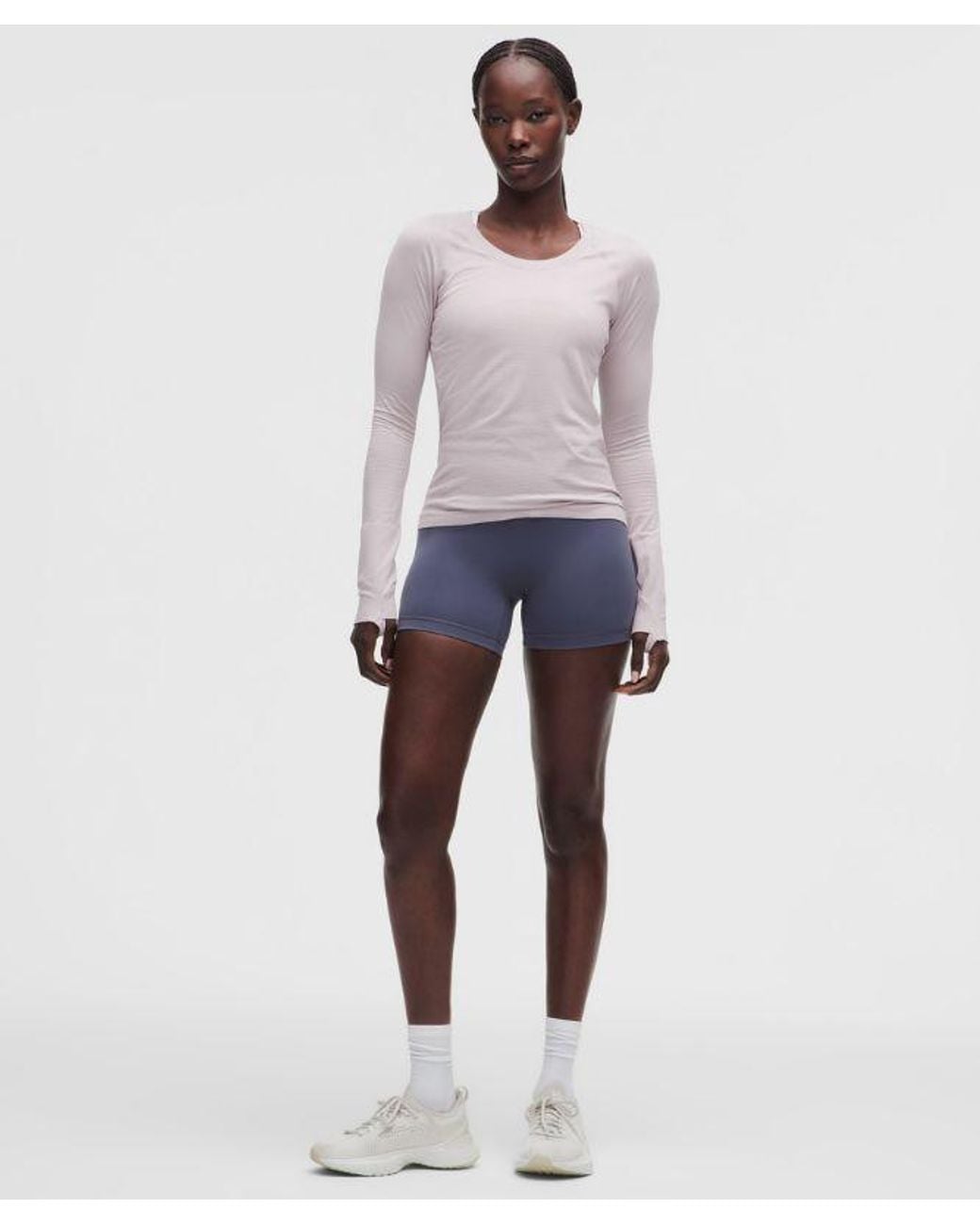 lululemon athletica White – Swiftly Tech Long-Sleeve Shirt 2.4 Waist Length – /Pastel – Size 4