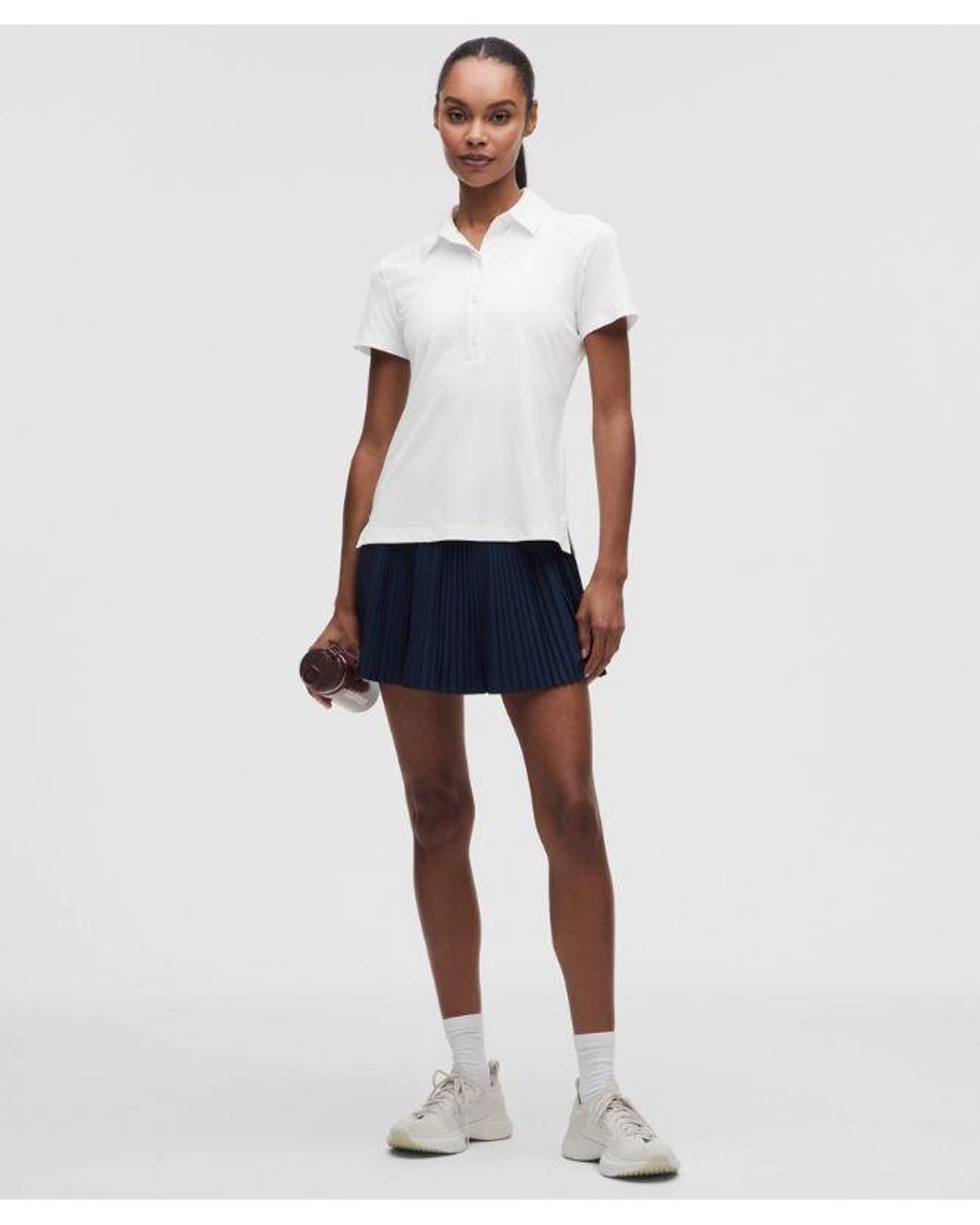 lululemon athletica Quick-dry Short-sleeve Polo Shirt - Color White - Size 14
