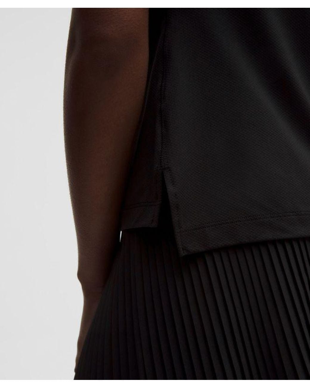 lululemon athletica Black Quick-Dry Sleeveless Polo Shirt Straight Hem
