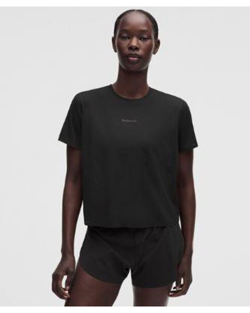 lululemon athletica Black – Fast And Free Short-Sleeve Shirt – – Size Large