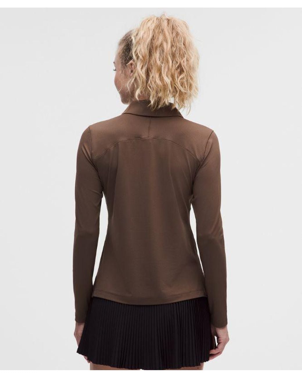 lululemon athletica Brown Quick-Dry Long-Sleeve Polo Shirt