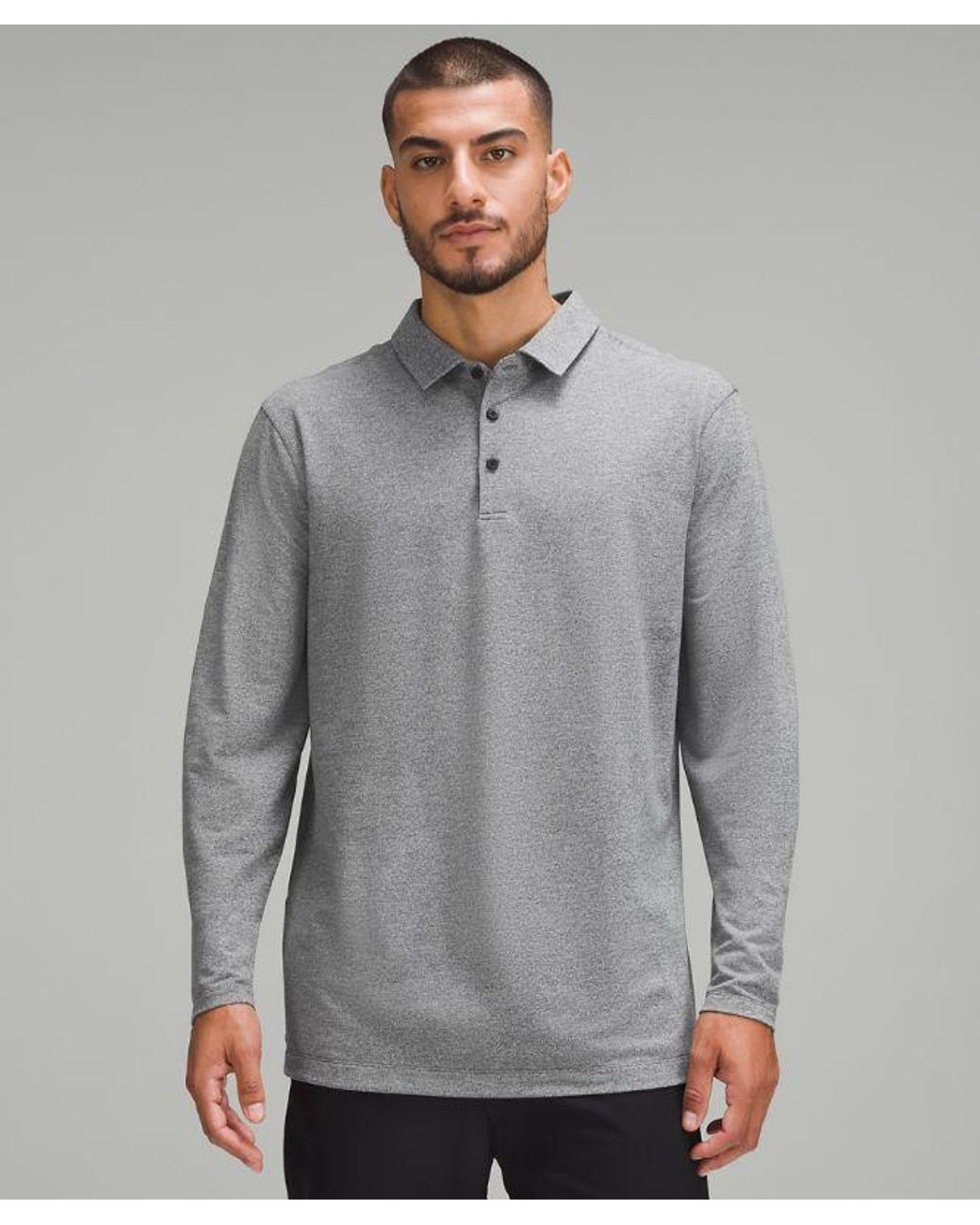 lululemon Evolution Long Sleeve Polo Shirt Pique in Grey for Men Lyst UK