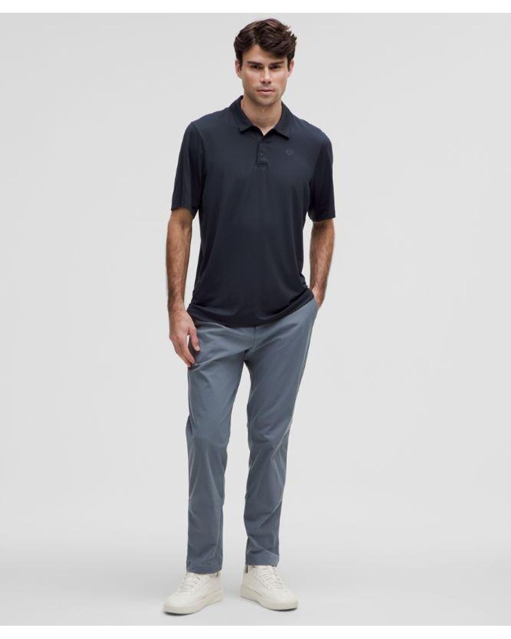 lululemon athletica Blue Logo Sport Polo Short Sleeve for men