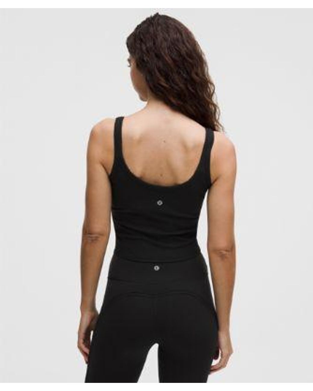 lululemon athletica Black – Nulu Ribbed Cropped Tank Top Heart – – Size Medium