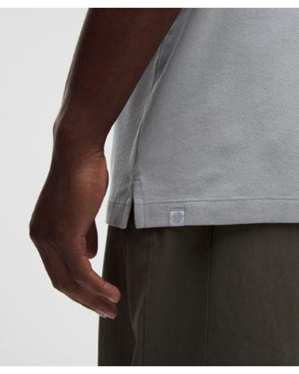 lululemon athletica Gray – Pique Short-Sleeve Polo Shirt – Cotton-Blend – – Size Large for men