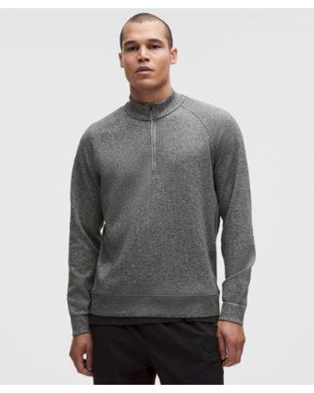 lululemon athletica Gray – Engineered Warmth Half Zip Sweatshirt – – for men