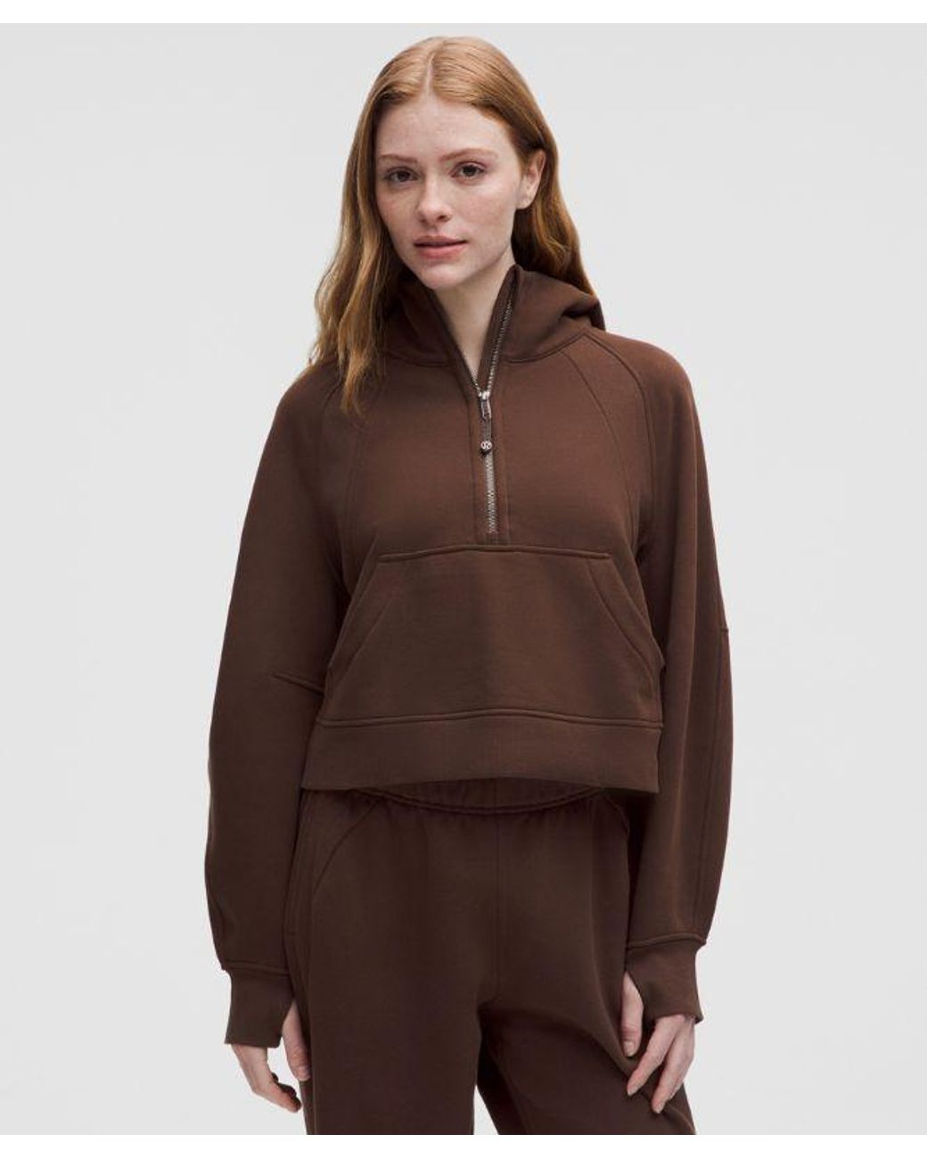 Lululemon ダークブラウン ジップアップパーカー lululemon – Scuba Oversized Half-Zip Hoodie – – Size 6 in Brown
