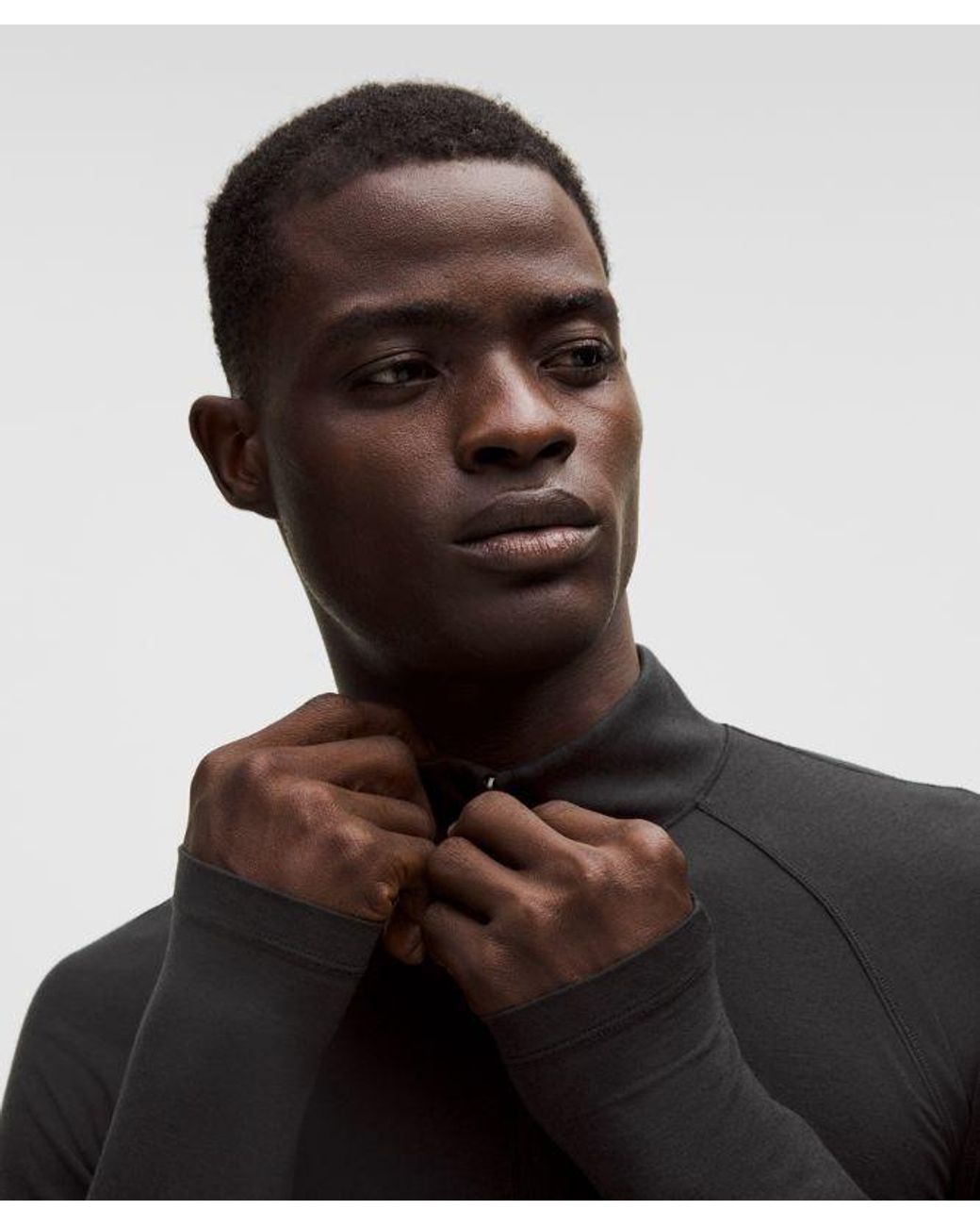 lululemon athletica Black – Merino Half-Zip Base Layer – Wool-Blend – – for men