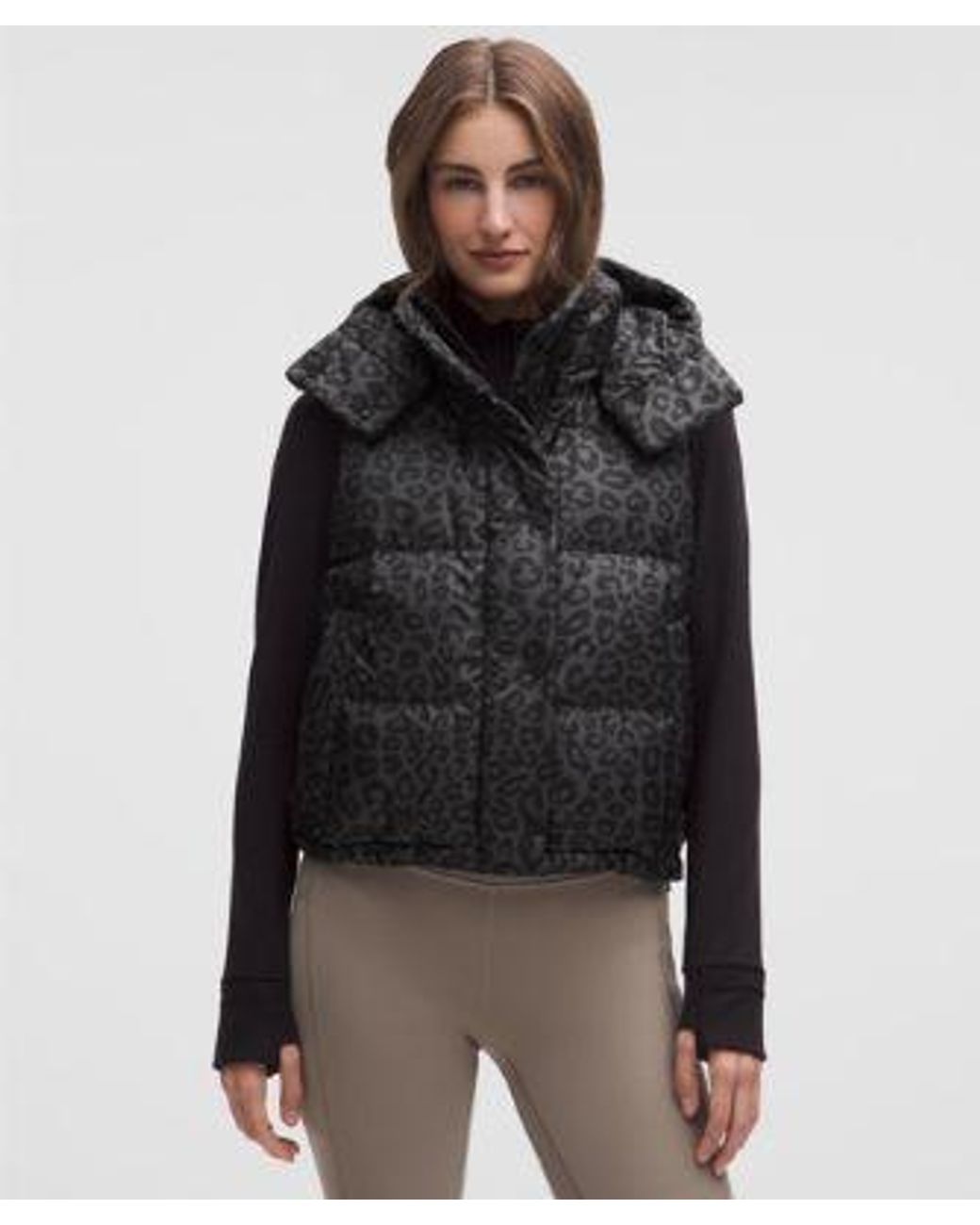 lululemon athletica Black Wunder Puff 600-Down-Fill Cropped Vest