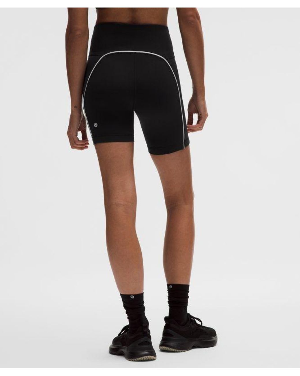 lululemon athletica Black Wunder Train No-Line Piped High-Rise Short 6"