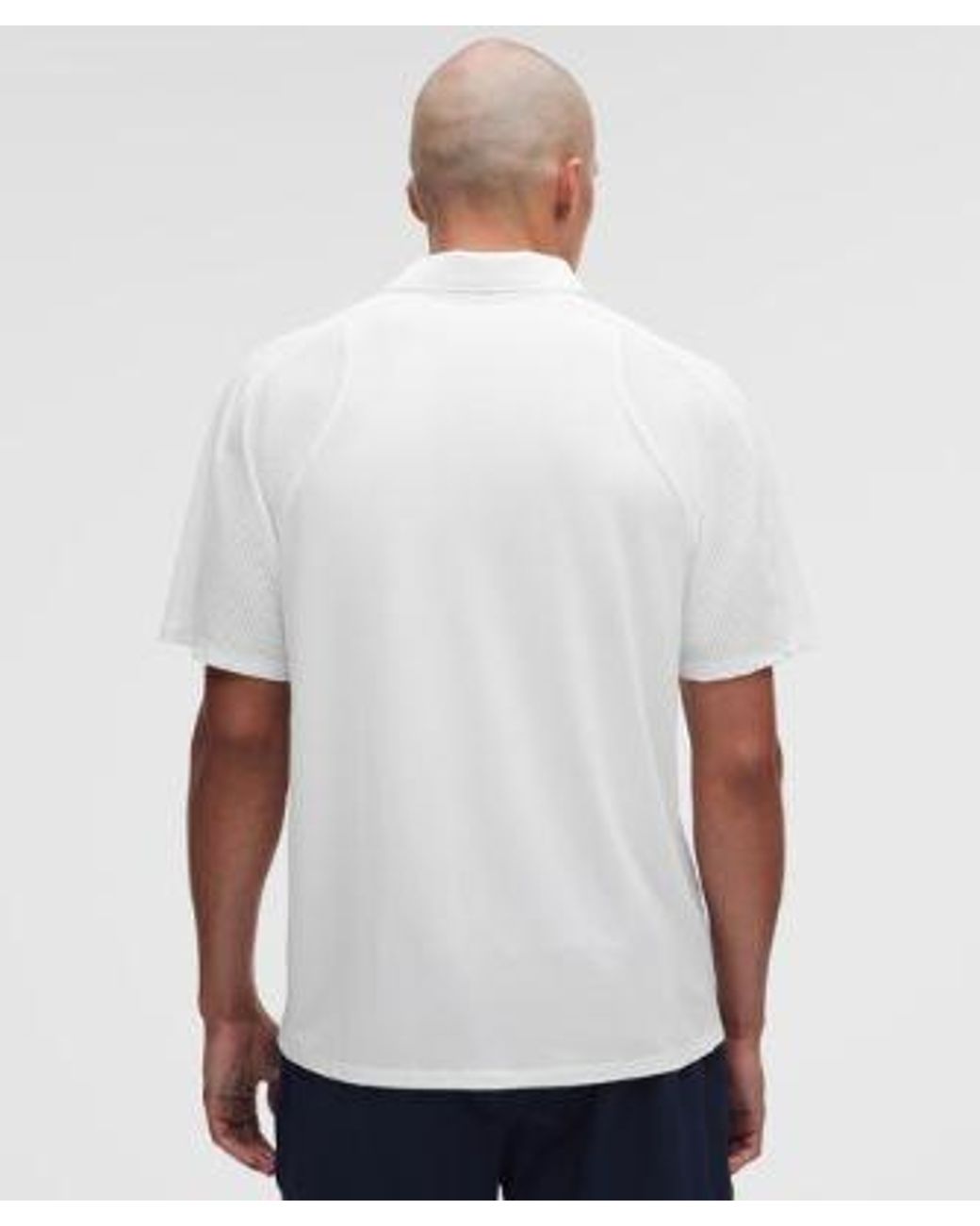 lululemon athletica White Mesh Panelled Tennis Polo Shirt for men
