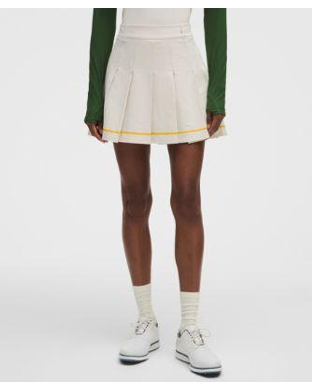 lululemon athletica White – Box-Pleat High-Rise A-Line Golf Skirt – – Size 28