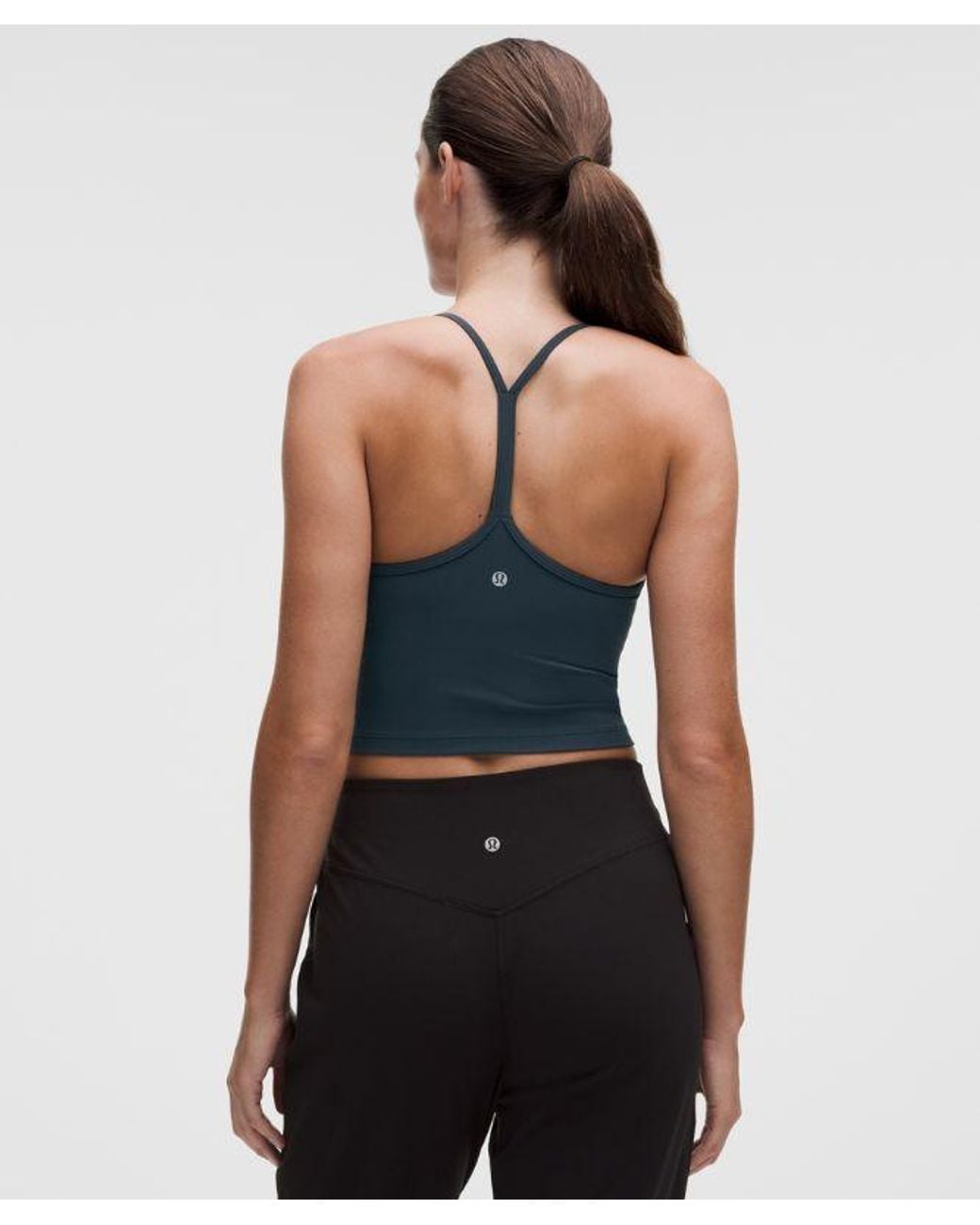lululemon athletica Black – Flow Y Cropped Tank Top Light Support, B/C Cup – – Size Large