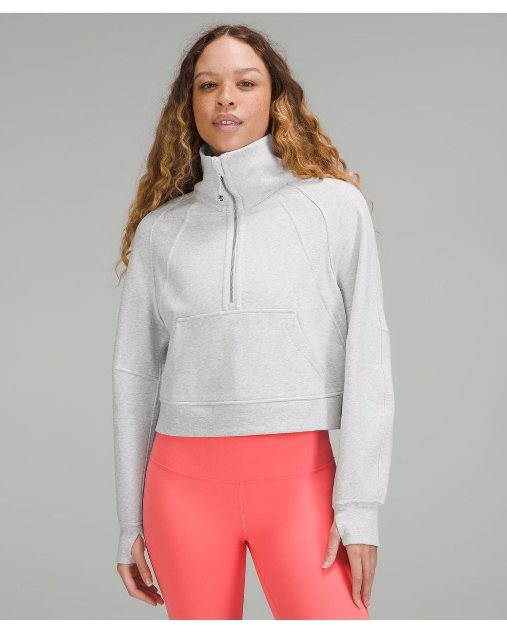 lululemon athletica Scuba Oversized Funnel Neck Half Zip in Gray | Lyst