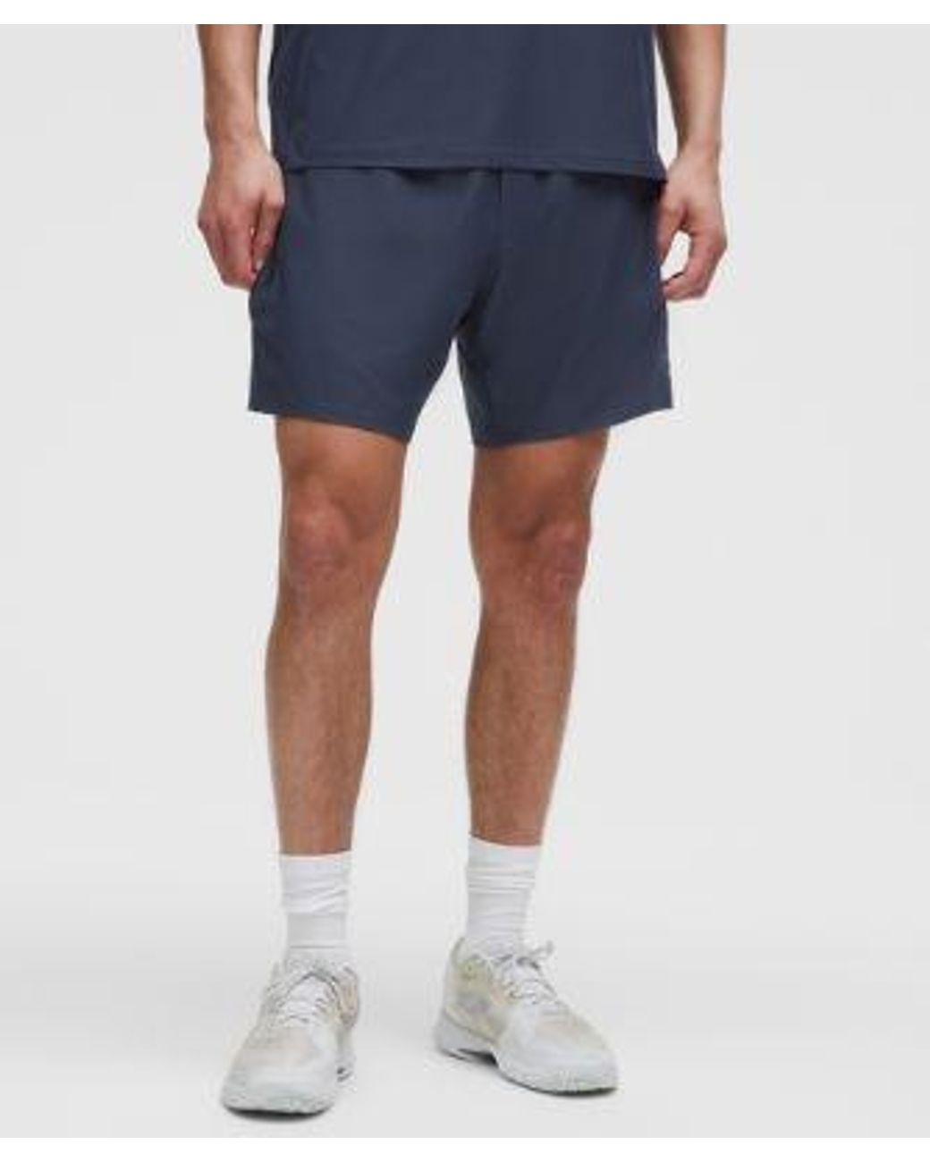 lululemon athletica Blue Striped Mesh Tennis Short 7" for men