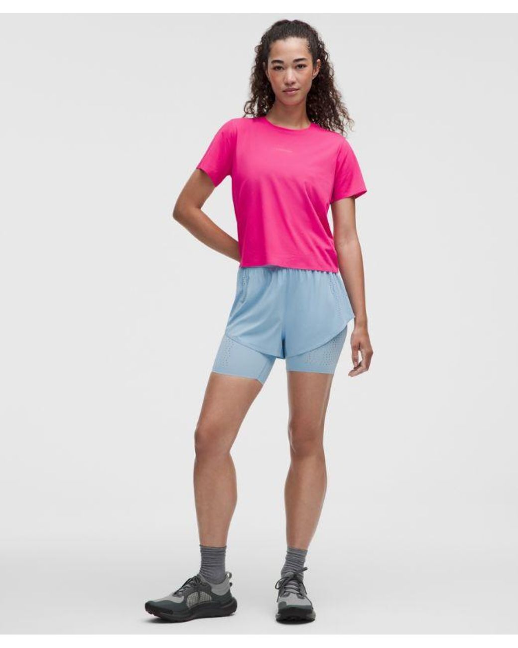 lululemon athletica Pink Fast And Free Short-Sleeve Shirt