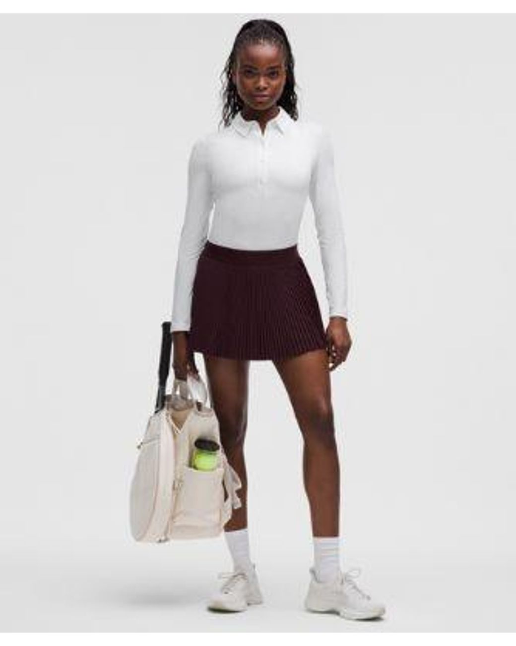 lululemon athletica White Quick-Dry Long-Sleeve Polo Shirt