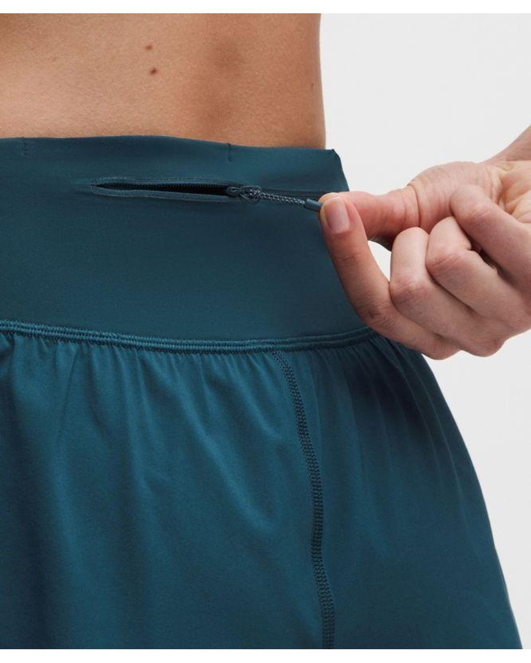 lululemon athletica Blue – Fast And Free Mid-Rise Split Shorts Design – 3" – – Size Large