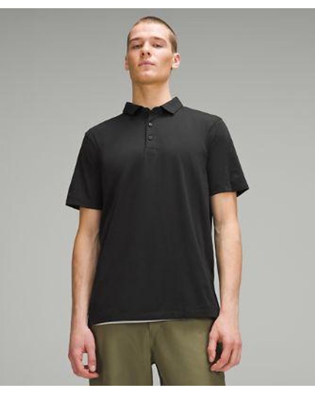 lululemon athletica Black – Evolution Short-Sleeve Polo Shirt – – Size Large for men