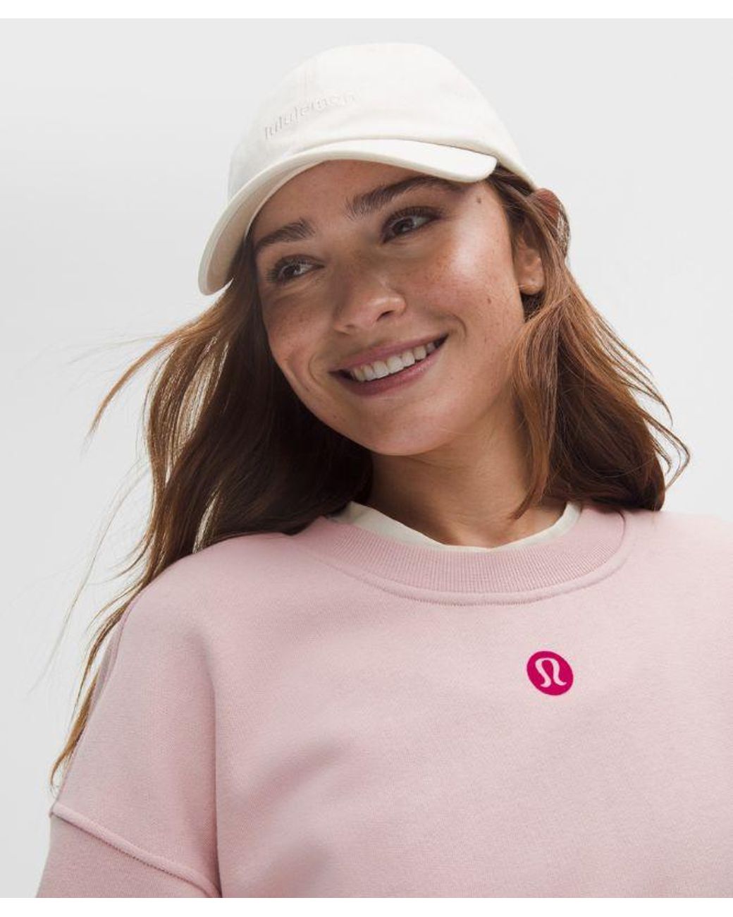 lululemon athletica Pink – Perfectly Oversized Fleece Crew Sweatshirt Logo – –