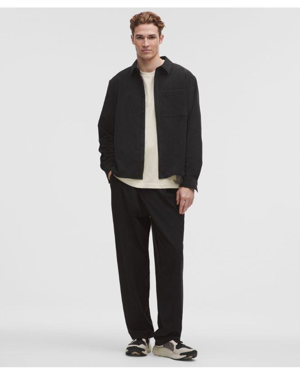 lululemon athletica Black Corduroy Relaxed-Fit Long-Sleeve Button-Up Shirt for men
