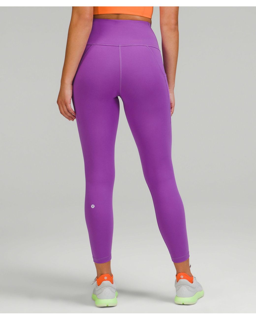 LULULEMON Wuner Under Hi Rise Perforated Crop Purple Leggings Women's Size:  8