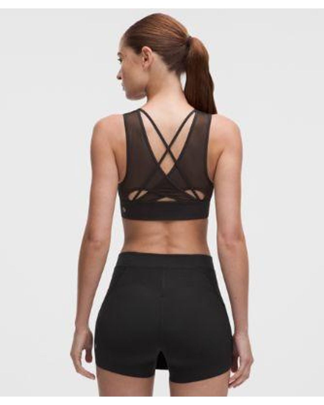 lululemon athletica Black Mesh Crossback Sports Bra