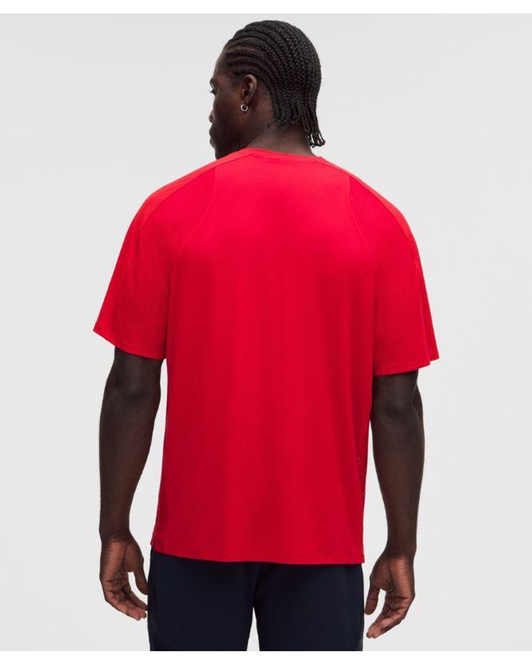 lululemon athletica Red Uv-Protective Mesh Panelled Tennis Shirt for men