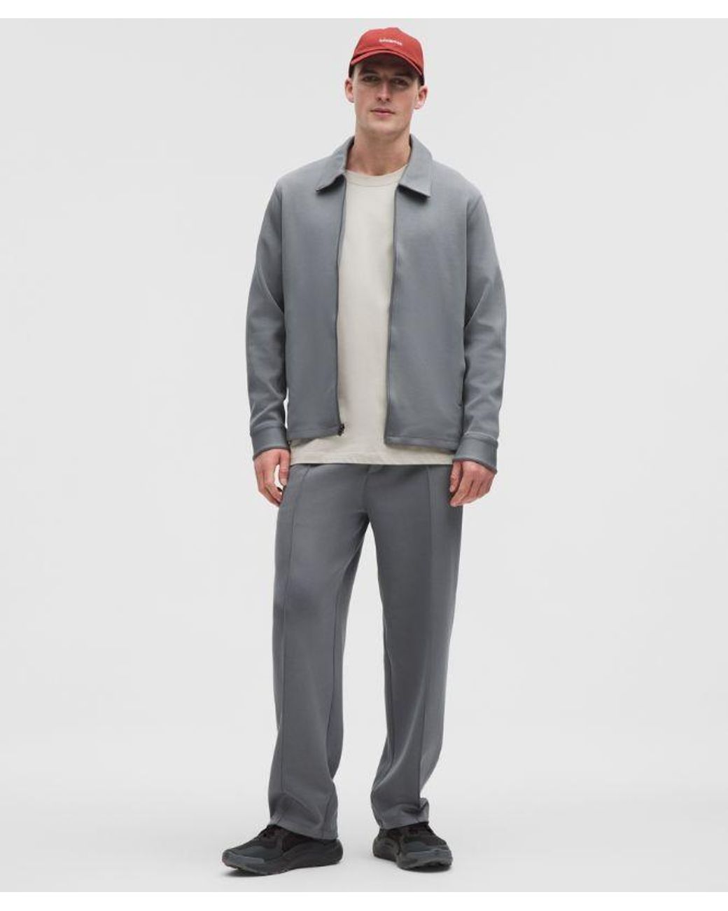 lululemon athletica Gray – Smooth Spacer Collared Full Zip Hoodie – – Size Large for men