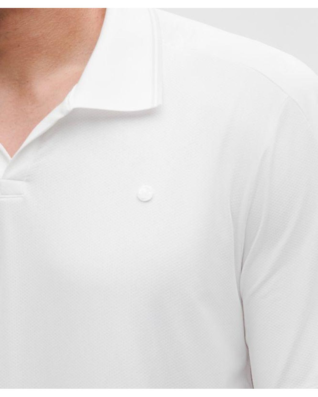 lululemon athletica White Mesh Panelled Tennis Polo Shirt for men