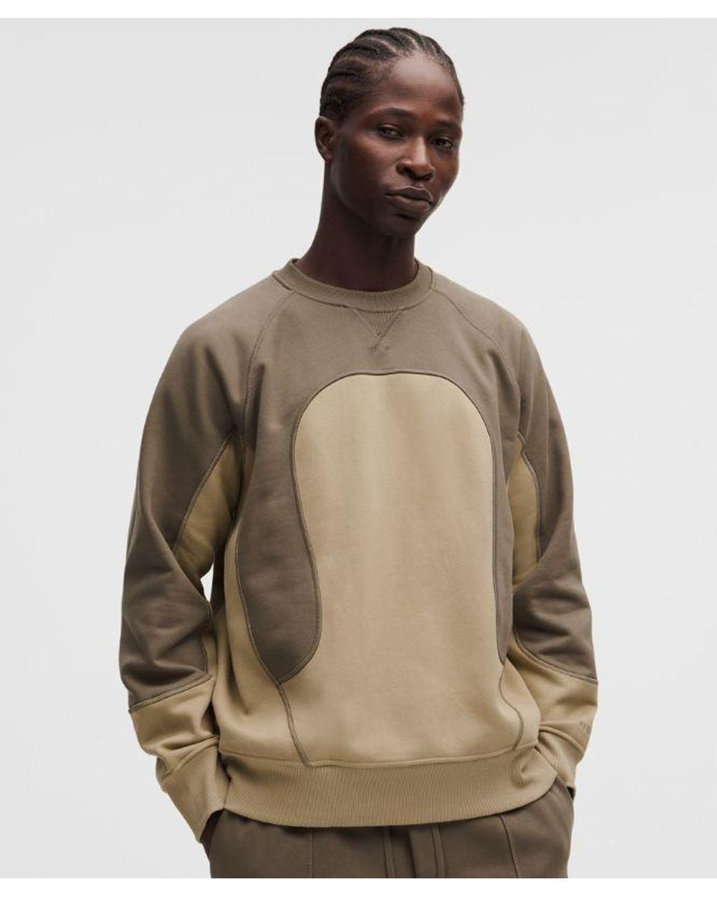 lululemon athletica Brown – Cotton Fleece Oversized Crew Sweatshirt Slnsh Collection – – Size Large for men