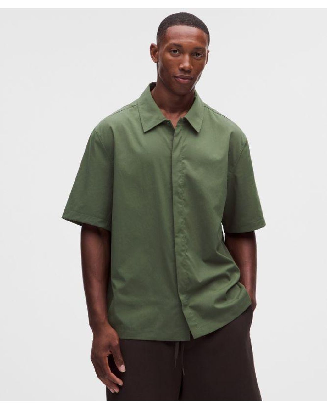 lululemon athletica Green Unshaken Short-Sleeve Collared Shirt for men